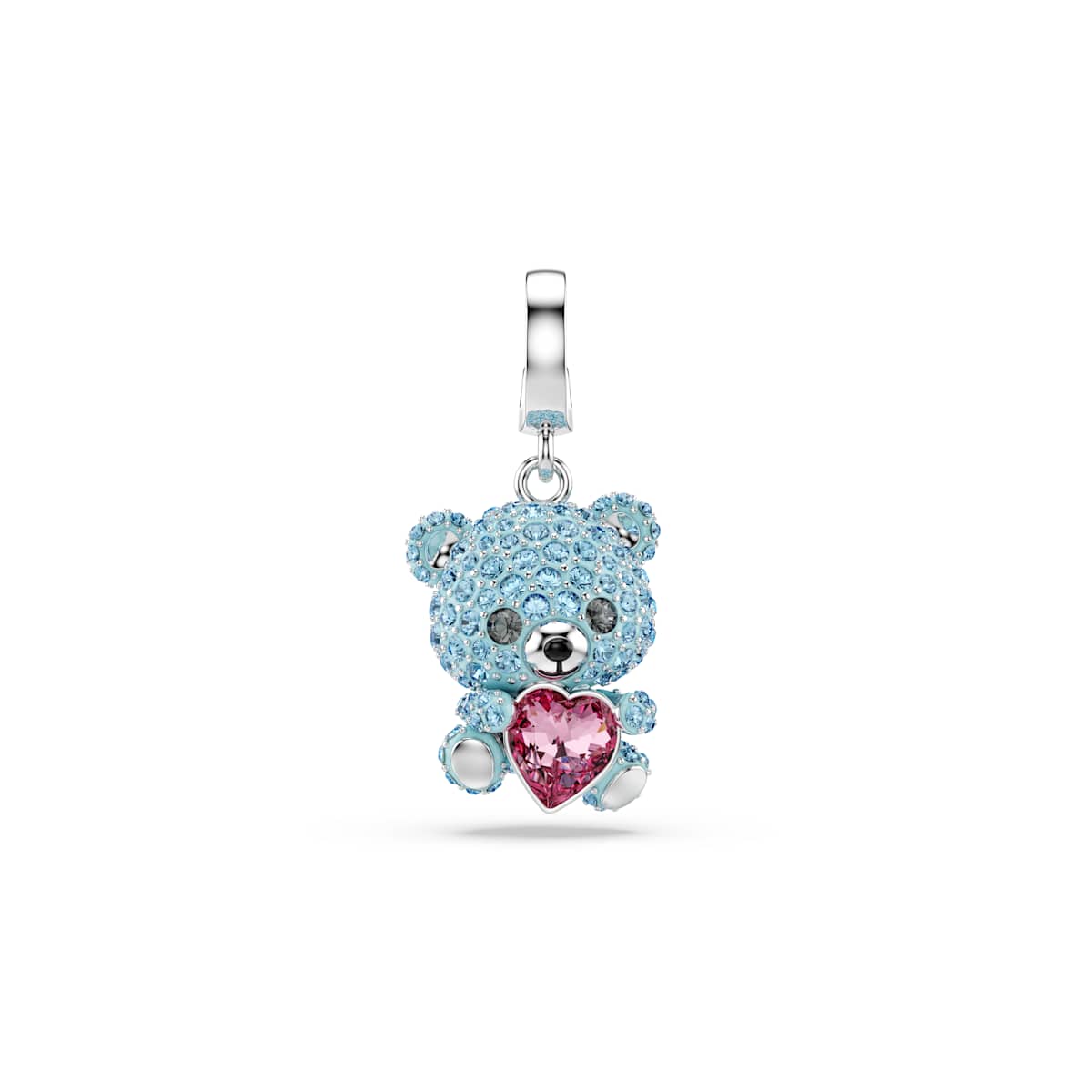 Swarovski Idyllia Charm, Mixed cuts, Teddy, Blue, Rhodium plated