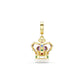 Swarovski Minions Crown Charm, Mixed cuts, Multicolored, Gold-tone plated
