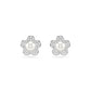 Swarovski Ariana Grande x Swarovski Stud Earrings, Crystal Pearl, Round cut, Flower, White, Rhodium plated