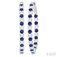 2.3 MM Round Sapphire and 1 1/2 Ctw Round Cut Diamond Inside & Outside Alternating Precious Hoop Earrings in 14K White G