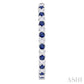 2.3 MM Round Sapphire and 1 1/2 Ctw Round Cut Diamond Inside & Outside Alternating Precious Hoop Earrings in 14K White G
