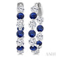 3.3 MM Round Cut Sapphire and 1 5/8 Ctw Round Cut Diamond Precious Inside-Out Alternating Hoop Earrings in 14K White Gol