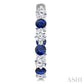 3.3 MM Round Cut Sapphire and 1 5/8 Ctw Round Cut Diamond Precious Inside-Out Alternating Hoop Earrings in 14K White Gol