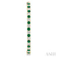 2.5 MM Round Cut Emerald and 2 1/2 Ctw Round Cut Diamond Precious Inside-Out Alternating Hoop Earrings in 14K Yellow Gol