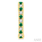 1.35 MM Round Shape Emerald and 1/10 Ctw Petite Round Cut Diamond Precious Fashion Huggies in 10K Yellow Gold