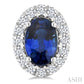 6X4 MM Oval Shape Sapphire and 1/4 Ctw Round Cut Diamond Halo Precious Stud Earrings in 14K White Gold