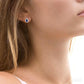 5X3 MM Oval Shape Sapphire and 1/8 Ctw Round Cut Diamond Halo Precious Stud Earrings in 10K White Gold