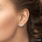 5X3 MM Oval Shape White Topaz and 1/8 Ctw Round Cut Diamond Halo Semi-Precious Stud Earrings in 10K White Gold