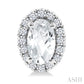 5X3 MM Oval Shape White Topaz and 1/8 Ctw Round Cut Diamond Halo Semi-Precious Stud Earrings in 10K White Gold