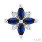 4X2 MM Marquise Shape Sapphire and 1/10 Ctw Round Cut Diamond Blossom Earrings in 10K White Gold