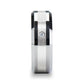 LAURENT Platinum Inlaid Beveled Tungsten Ring with Diamond - 8mm