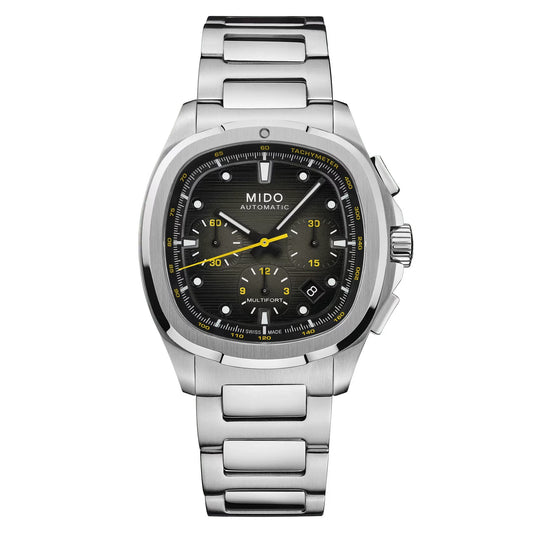 Mido Mulltifort TV Chronograph Black Dial - Stainless Steel Watch - 42 X 41.2mm