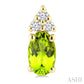 1/20 Ctw Oval Cut 5X3 MM Peridot and Round Cut Diamond semi-precious Earrings in 10K Yellow Gold