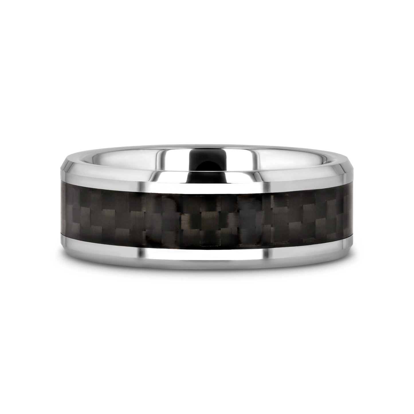 MAXIMUS Black Carbon Fiber Inlay Tungsten Carbide Wedding Band - 4mm - 12mm - 6mm