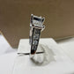 Three-Stone Princess Cut Invisible-Set Diamond Engagement Ring | 14K White Gold
