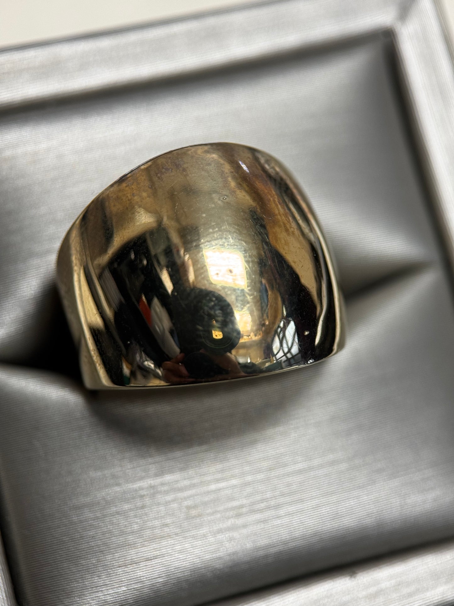 14KT Yellow Gold High Polished Shiny Dome Design Cigar Band Ring