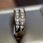 Two Row Diamond Band Ring 10k Yellow Gold