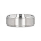 RHINOX Brushed Raised Center Men’s Titanium Wedding Ring with Polished Step Edges - 6mm & 8mm