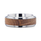 CASK Whiskey Barrel Inlaid Titanium Men's Wedding Band With Beveled Polished Edges Made From Genuine Whiskey Barrels - 8