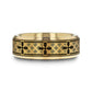 WOVEN CROSSES on Gold Plated Tungsten Carbide Ring with Beveled Edges