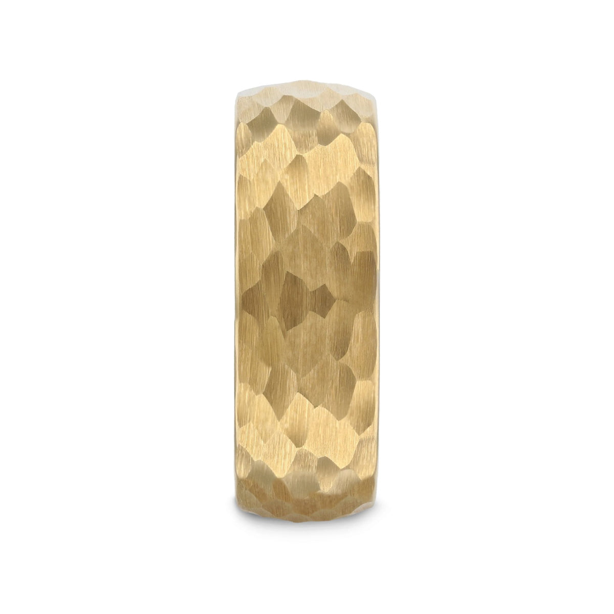 GILDUR Domed Hammered Finish Gold Plated Tungsten Ring - 8mm