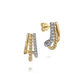 Gabriel & Co. 14K White Yellow Gold Bujukan Diamond 3 Row J Hoop Stud Earrings