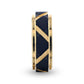 FLEMING Yellow Gold Polished Step Edged Titanium Men's Wedding Band With Matte Black Raised Horizontal Etches and Diagon