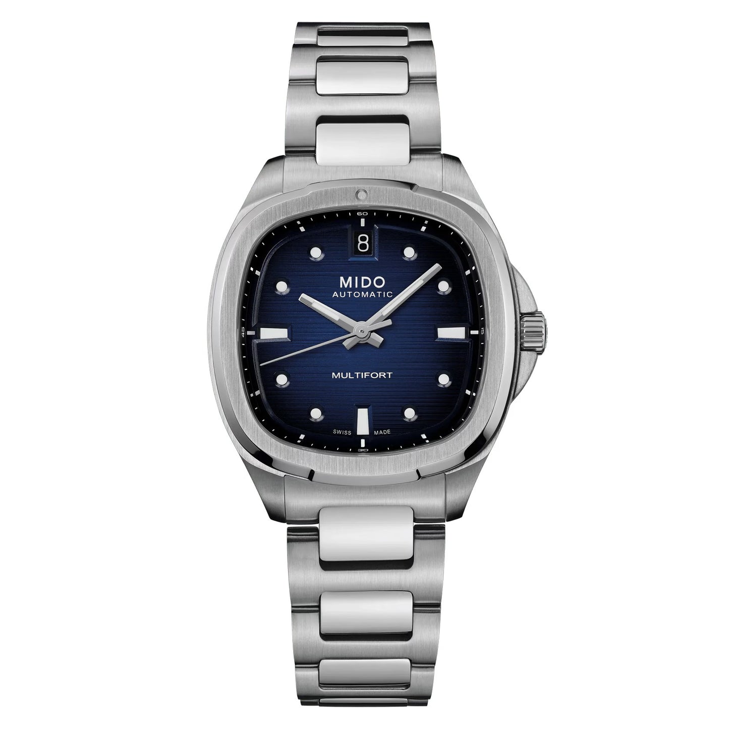 MIDO Multifort TV 35 Blue Dial Stainless Steel Watch - 34.2 X 35mm