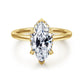 Gabriel & Co. Rainah 14K Yellow Gold Hidden Halo Marquise Diamond Engagement Ring 13x6.5 semi .15ctw