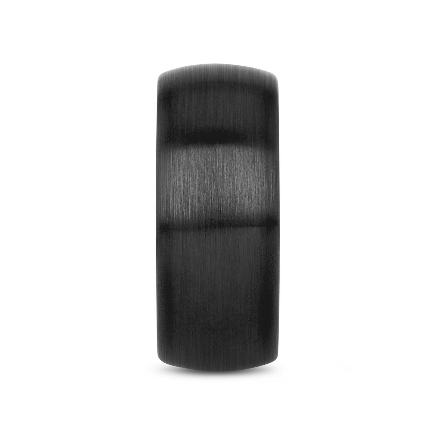 ATTOR Domed Brush Finished Black Ceramic Wedding Band - 10mm