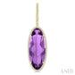20X8 MM Evoque Gemstones Oval Shape Amethyst and 1/2 Ctw Round Cut Diamond Halo Semi-Precious Earrings in 14K Yellow Gol