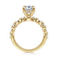 Gabriel & Co. Lanna - 14K Yellow Gold Diamond Engagement Ring 10.5X7 OVAL SEMI 1/3CTW