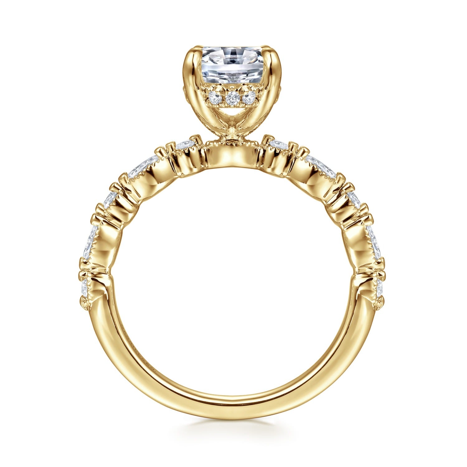 Gabriel & Co. Lanna - 14K Yellow Gold Diamond Engagement Ring 10.5X7 OVAL SEMI 1/3CTW
