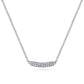 Gabriel & Co. 14K White Gold Curved Pave Diamond Bar Necklace .11CTW