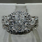 2.00 CTW Radiant-Style Composite Diamond Twist Halo Wedding Set in 14K White Gold – 0.53 CT Center