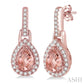 6X4 MM Pear Shape Morganite and 1/5 Ctw Round Cut Diamond Earrings in 10K Rose Gold