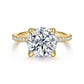 Gabriel & Co. Lorenzo - 14K Yellow Gold Round Diamond Engagement Ring 2.50Ct Ctr Semi 9X7.2 .23CTW