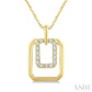 1/10 Ctw Nested Octagonal Frame Round Cut Golden Glow Diamond Fashion Drop Petite Pendant With Chain in 10K Yellow Gold