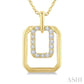 1/10 Ctw Nested Octagonal Frame Round Cut Golden Glow Diamond Fashion Drop Petite Pendant With Chain in 10K Yellow Gold