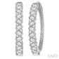 2 Ctw Zigzag Baguette and Round Cut Diamond Hoop Earrings in 14K White Gold