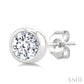 3/8 Ctw Bezel Set Round Cut Diamond Stud Earrings in 14K White Gold