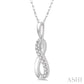 1/10 Ctw Figure Eight Round Cut Diamond Infinity Petite Pendant in 10K White Gold with chain