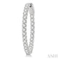 1 1/2 Ctw Inside-Out Round Cut Diamond Hoop Earrings in 14K White Gold