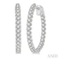 2 Ctw Inside-Out Round Cut Diamond Hoop Earrings in 14K White Gold