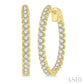 2 Ctw Inside-Out Round Cut Diamond Hoop Earrings in 14K Yellow Gold
