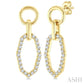 1/3 Ctw Geometric Shape Link Round Cut Diamond Fashion Earrings in 10K Yellow Gold