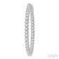2 Ctw Inside-Out Round Cut Diamond Oval Shape Hoop Earrings in 14K White Gold