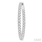 3 Ctw Inside-Out Round Cut Diamond Oval Shape Hoop Earrings in 14K White Gold