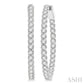 3 Ctw Inside-Out Round Cut Diamond Oval Shape Hoop Earrings in 14K White Gold