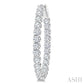 5 Ctw Inside-Out Round Cut Diamond Oval Shape Hoop Earrings in 14K White Gold